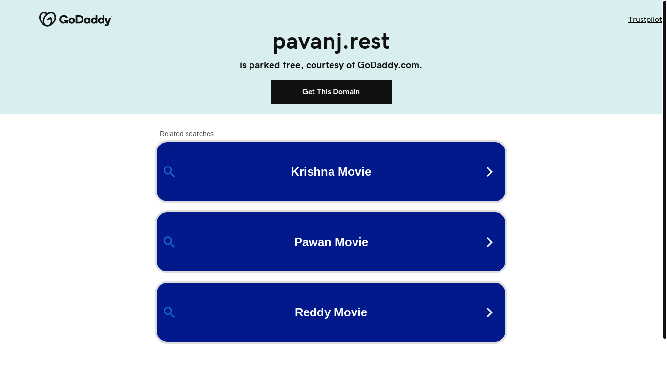 website screenshot of https://pavanj.rest/
