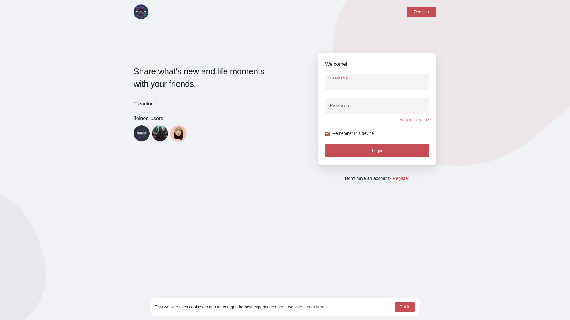 website screenshot of https://onbeats.de/