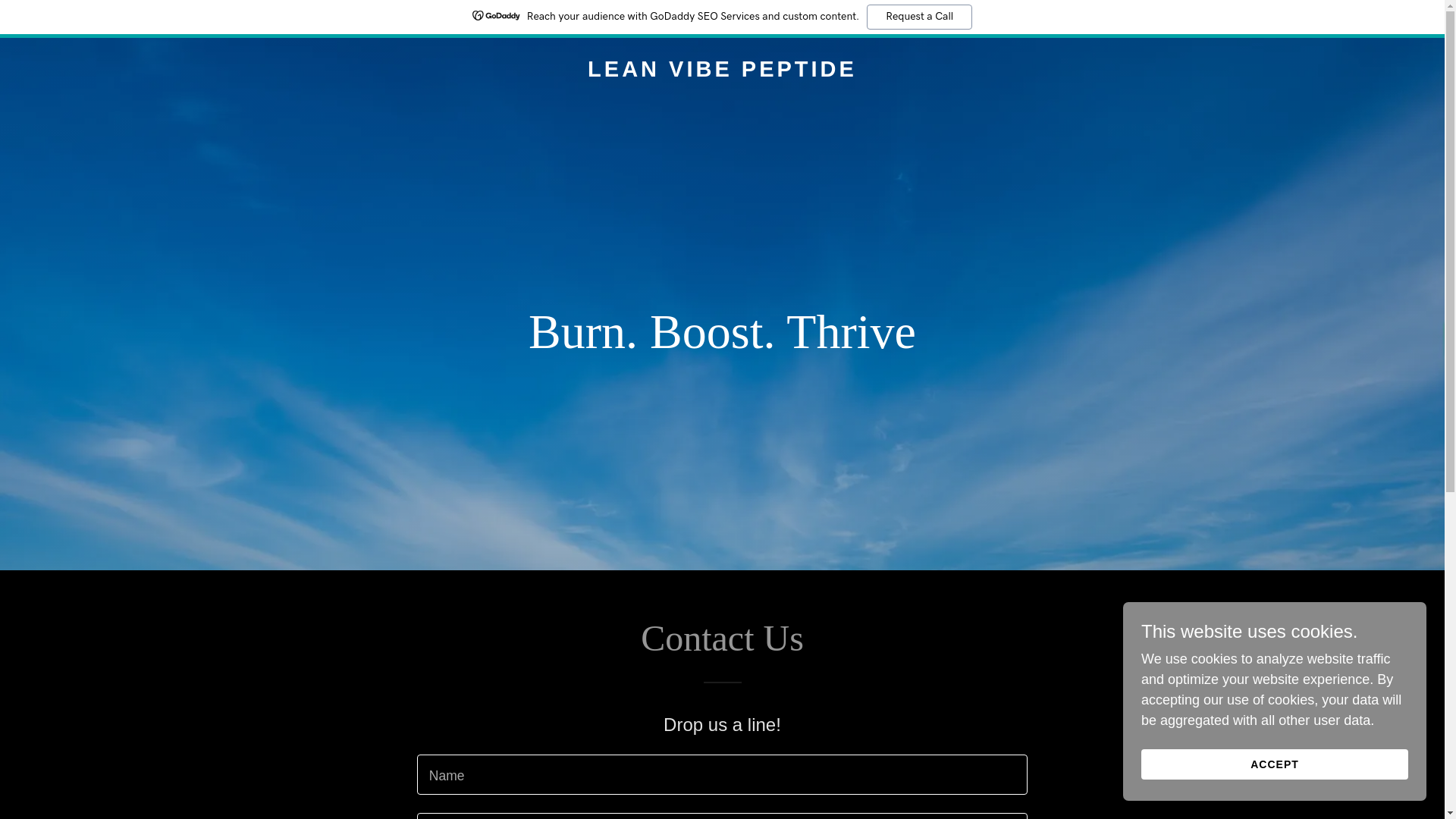 website screenshot of https://leanvibepeptide.net/
