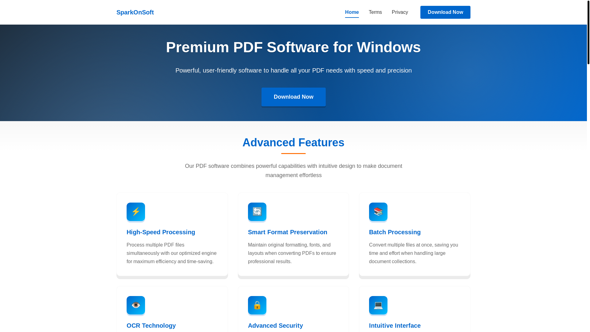 website screenshot of https://sparkonsoft.com/
