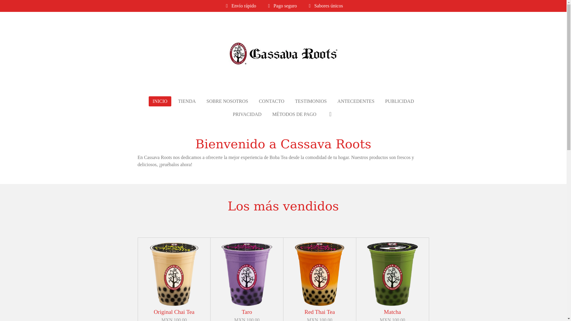 website screenshot of https://cassavaroots.store/