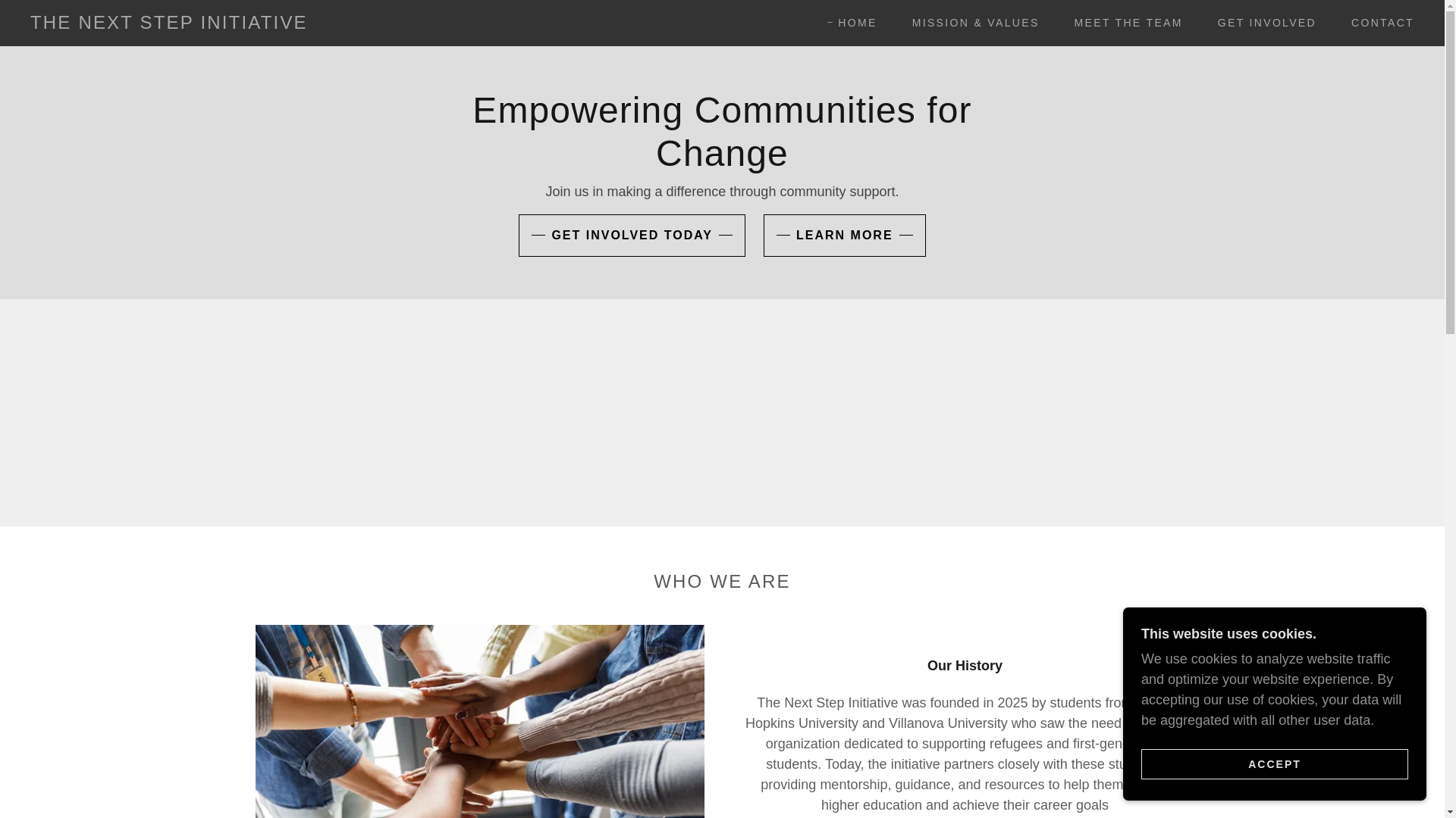 website screenshot of https://thenextstepinitiative.org/