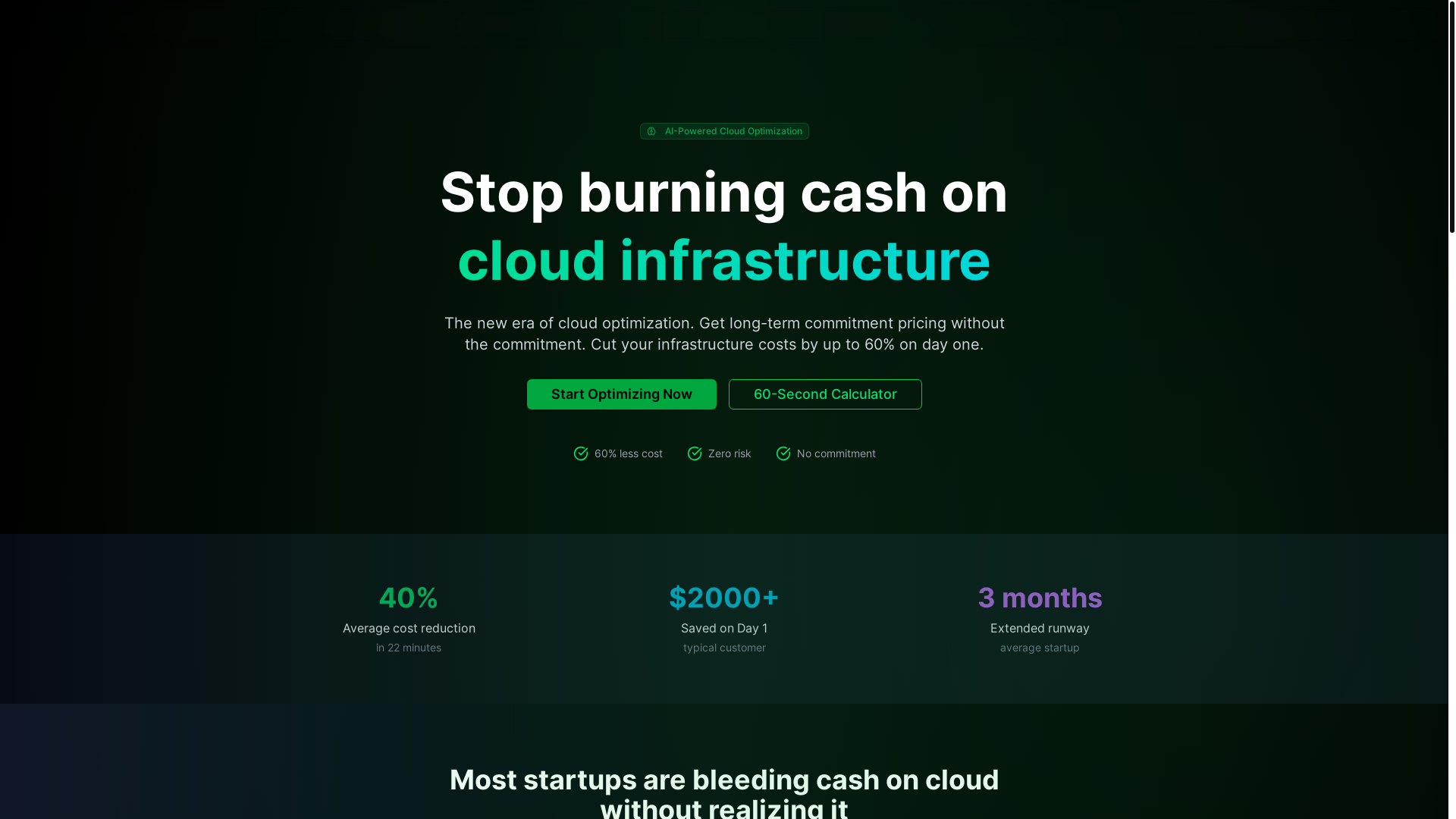 website screenshot of https://coststack.cloud/