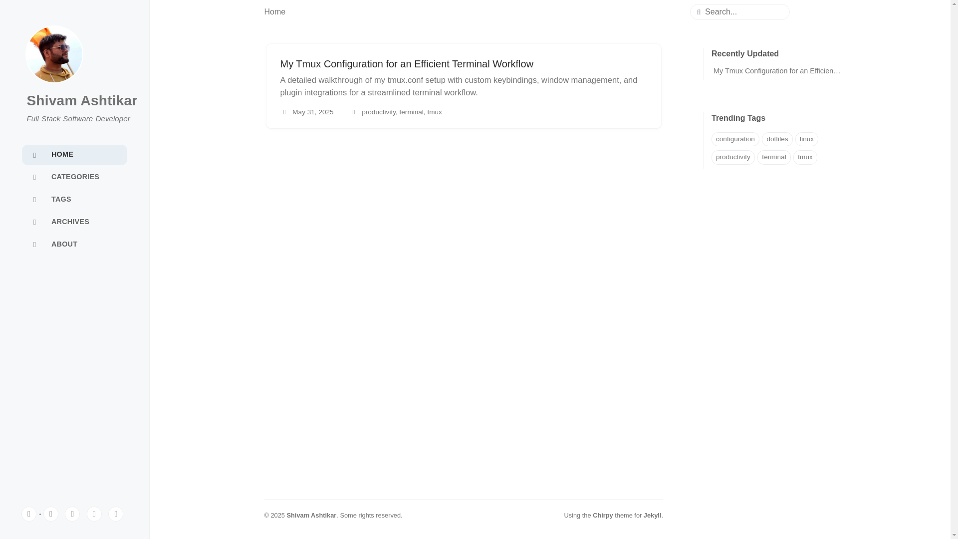 website screenshot of https://shivamashtikar.com/