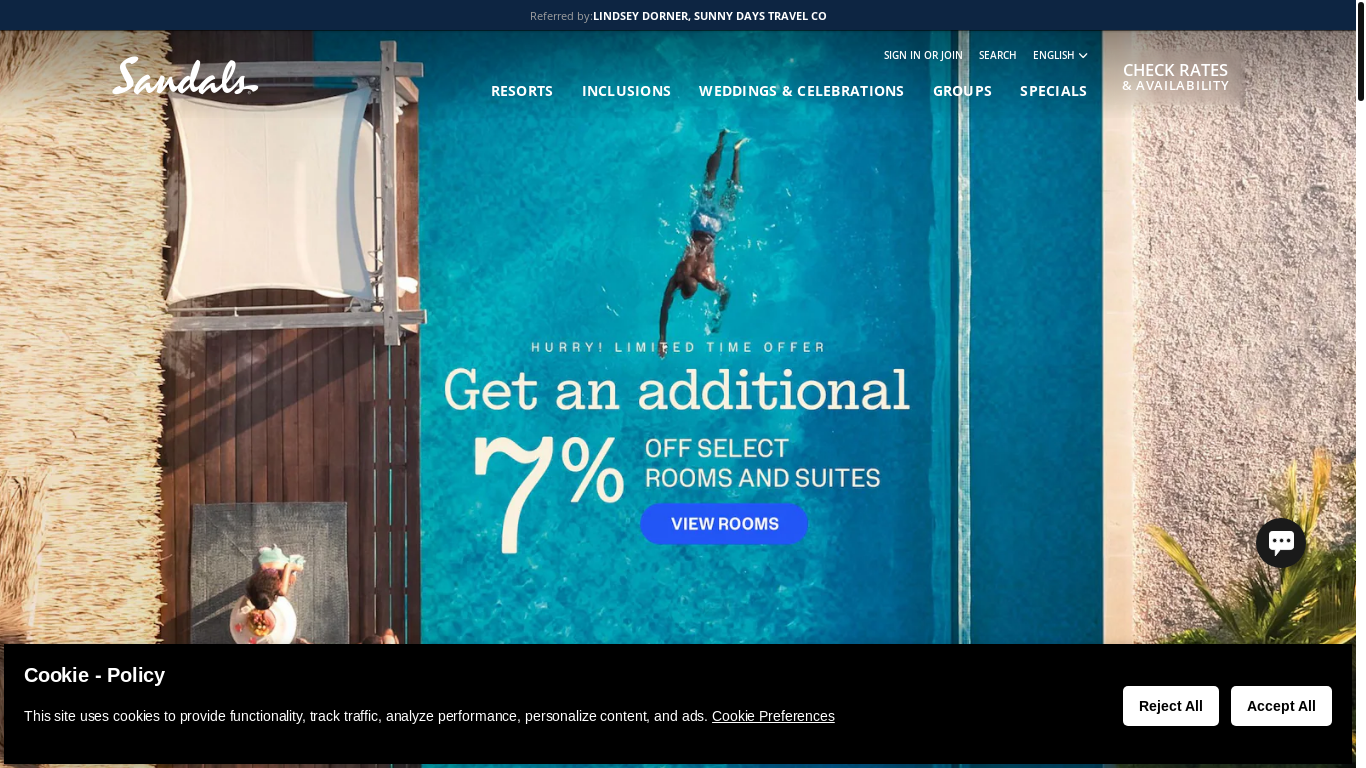website screenshot of https://romanticislandresorts.com/
