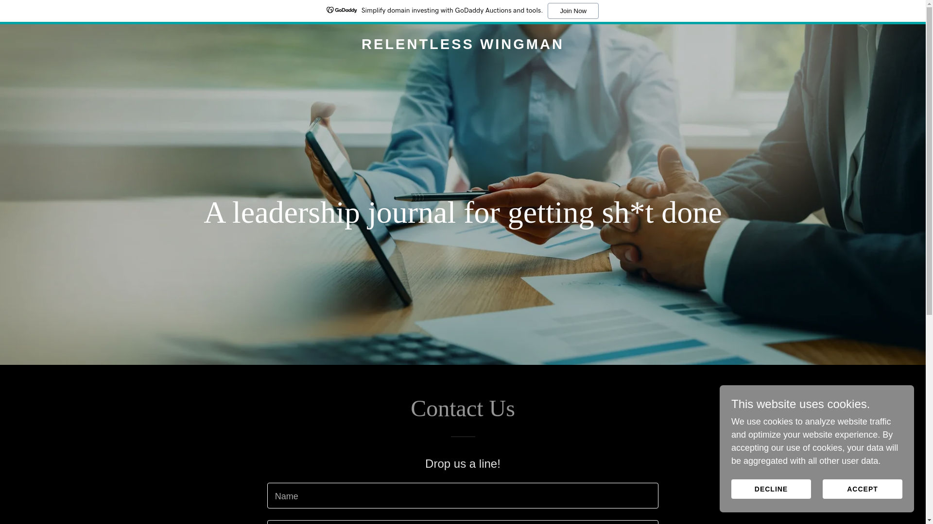 website screenshot of https://relentlesswingman.com/