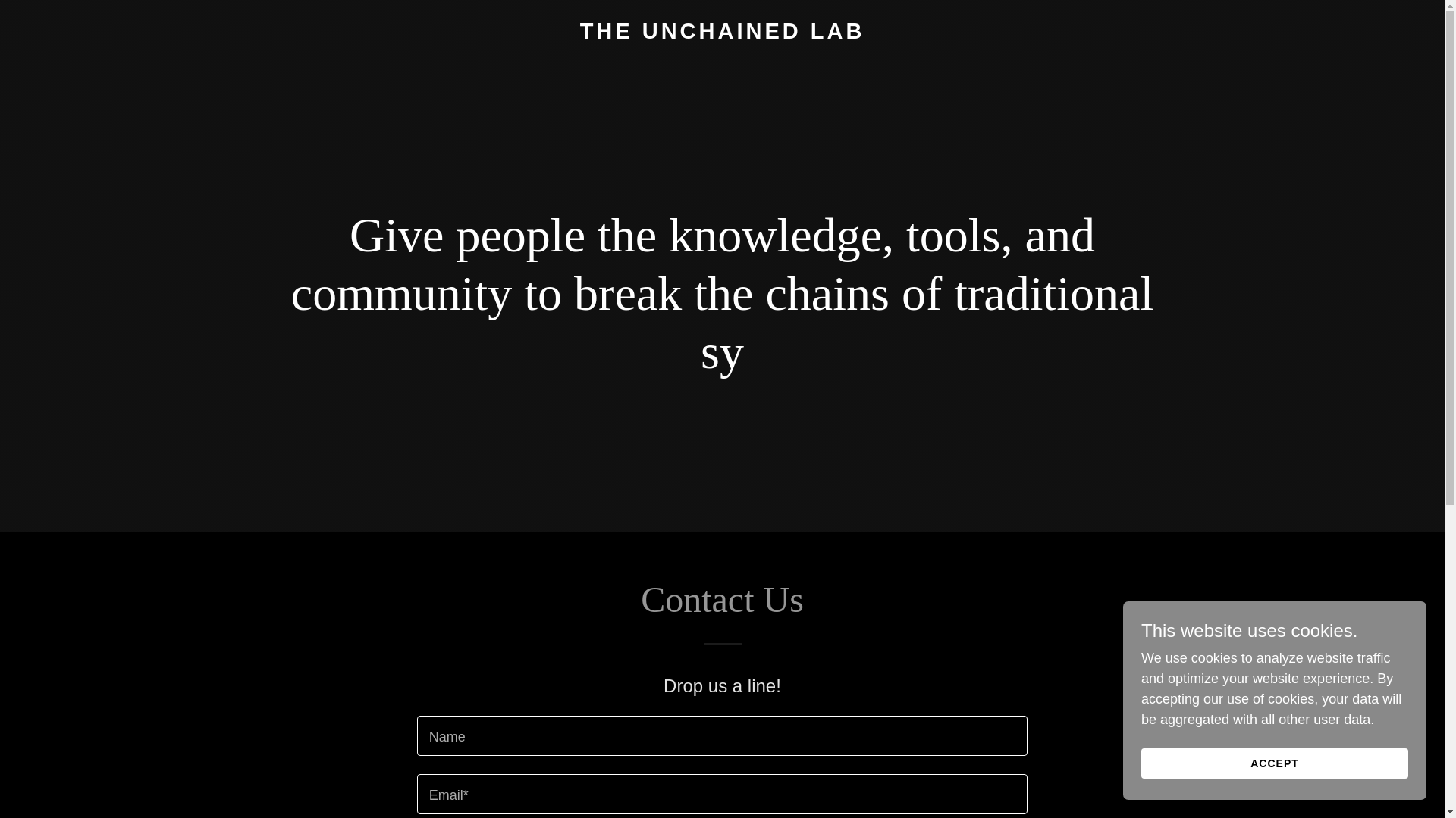 website screenshot of https://theunchainedlab.com/