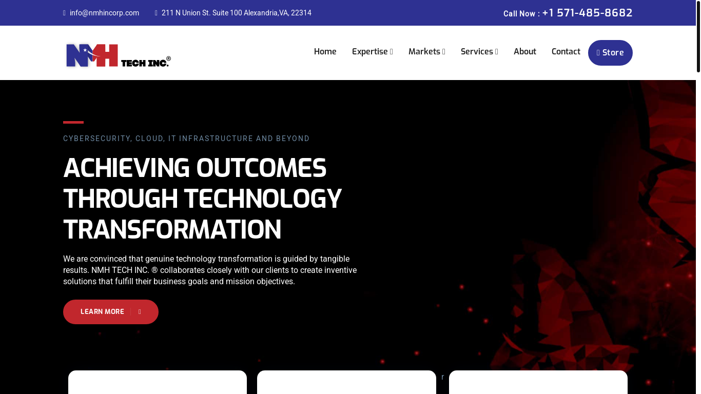 website screenshot of https://nmhincorp.com/