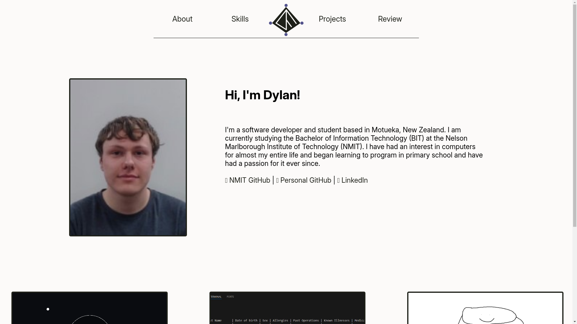 website screenshot of https://dylanfry.dev/