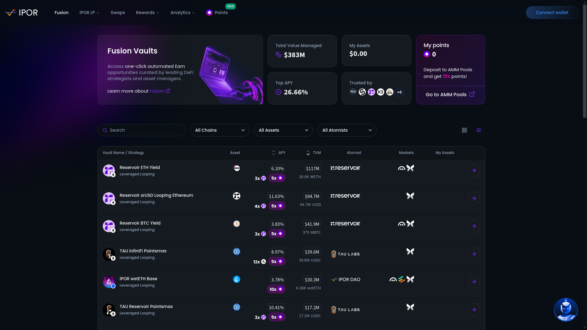 website screenshot of https://ipor-protocol.org/