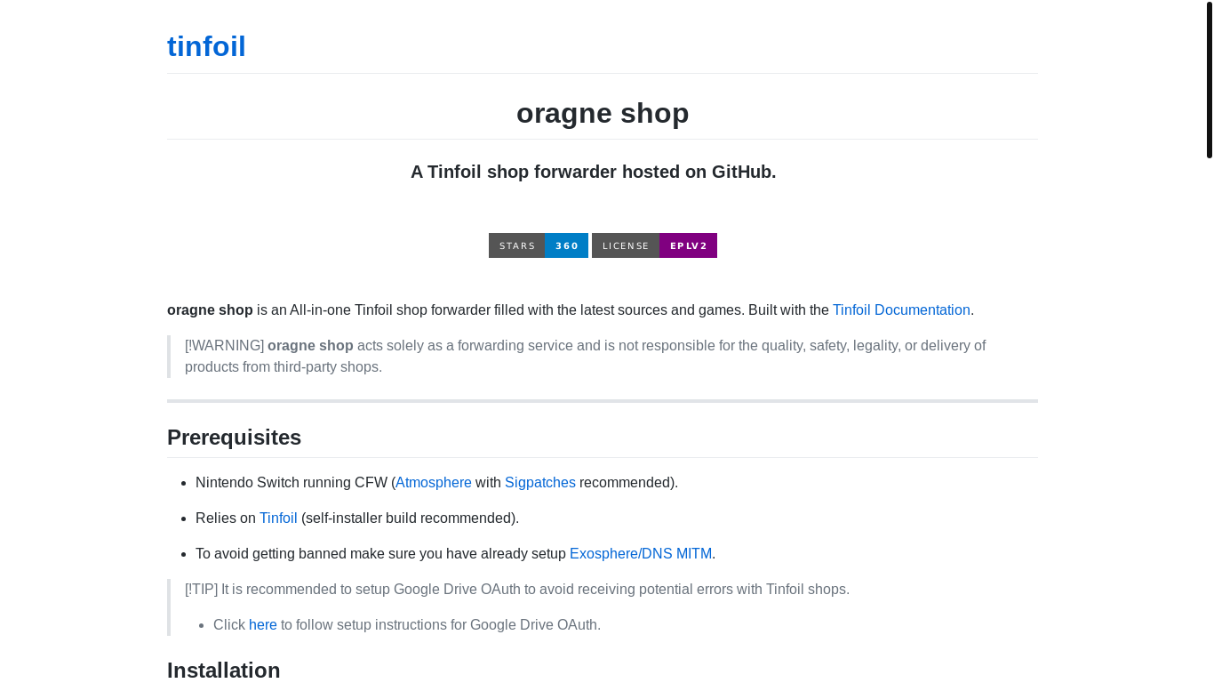 website screenshot of https://tinfoil.oragne.dev/
