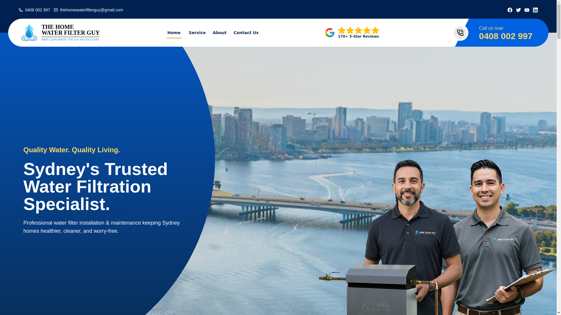 website screenshot of https://thehomewaterfilterguy.com.au/