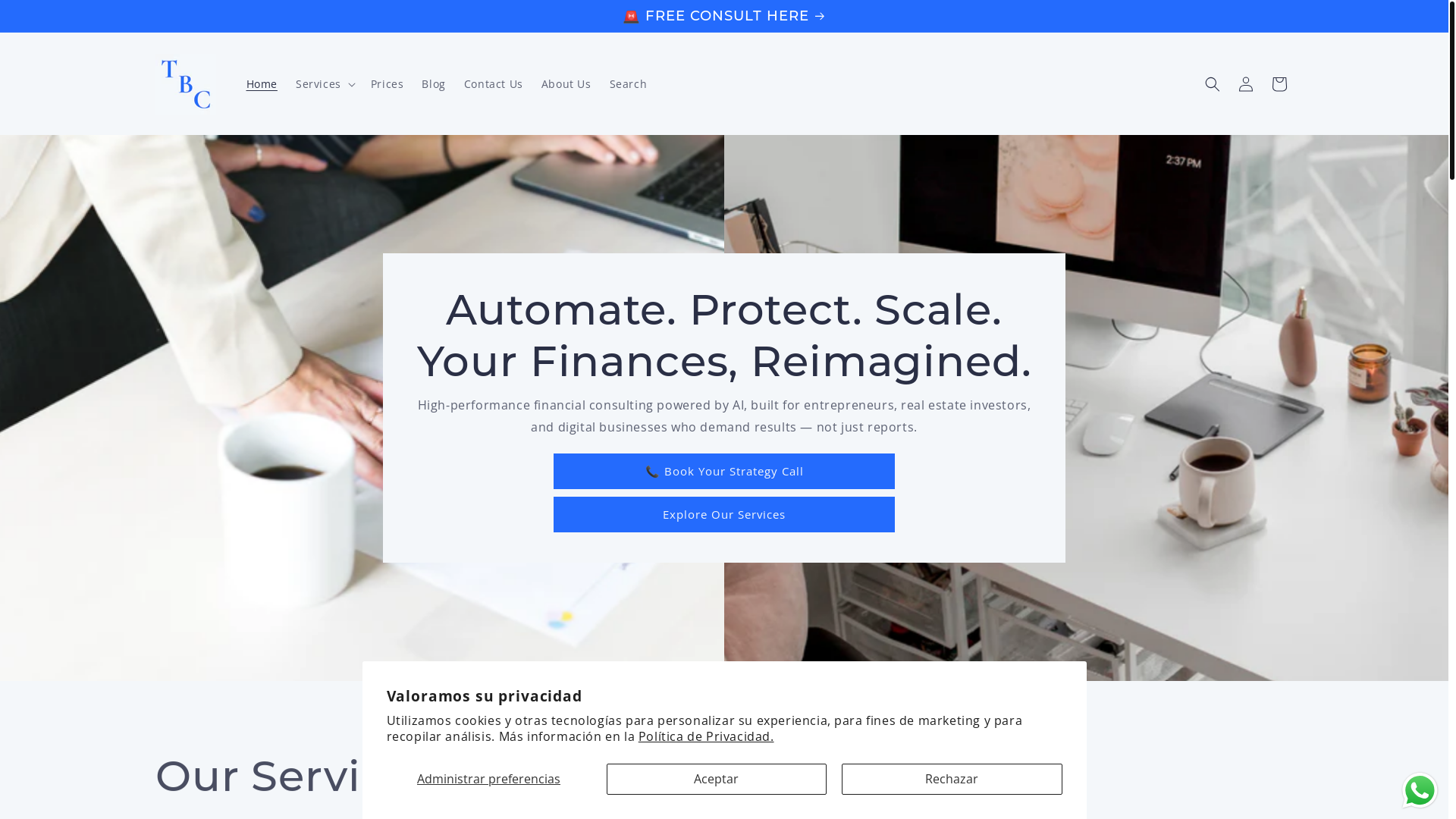 website screenshot of https://terrabellaconsulting.com/