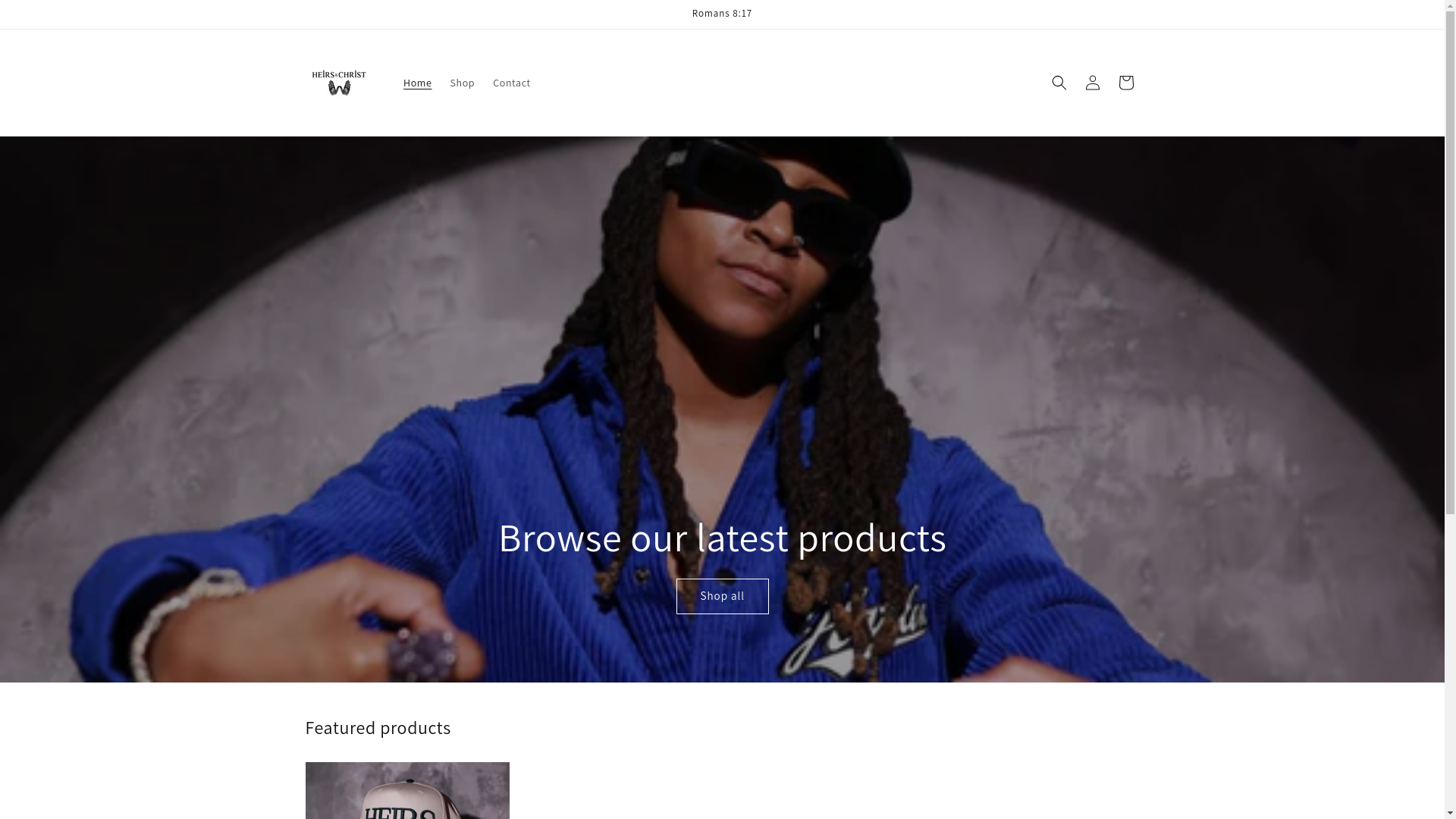 website screenshot of https://heirsandchrist.shop/