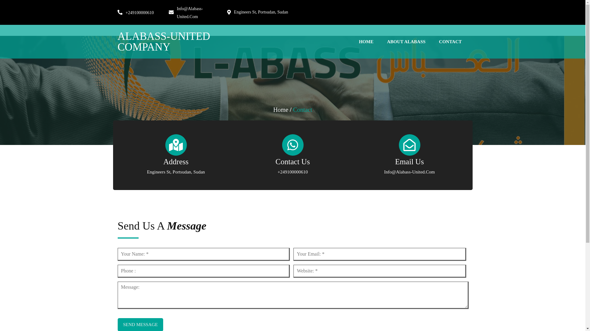 website screenshot of https://alabass-united.com/contact/