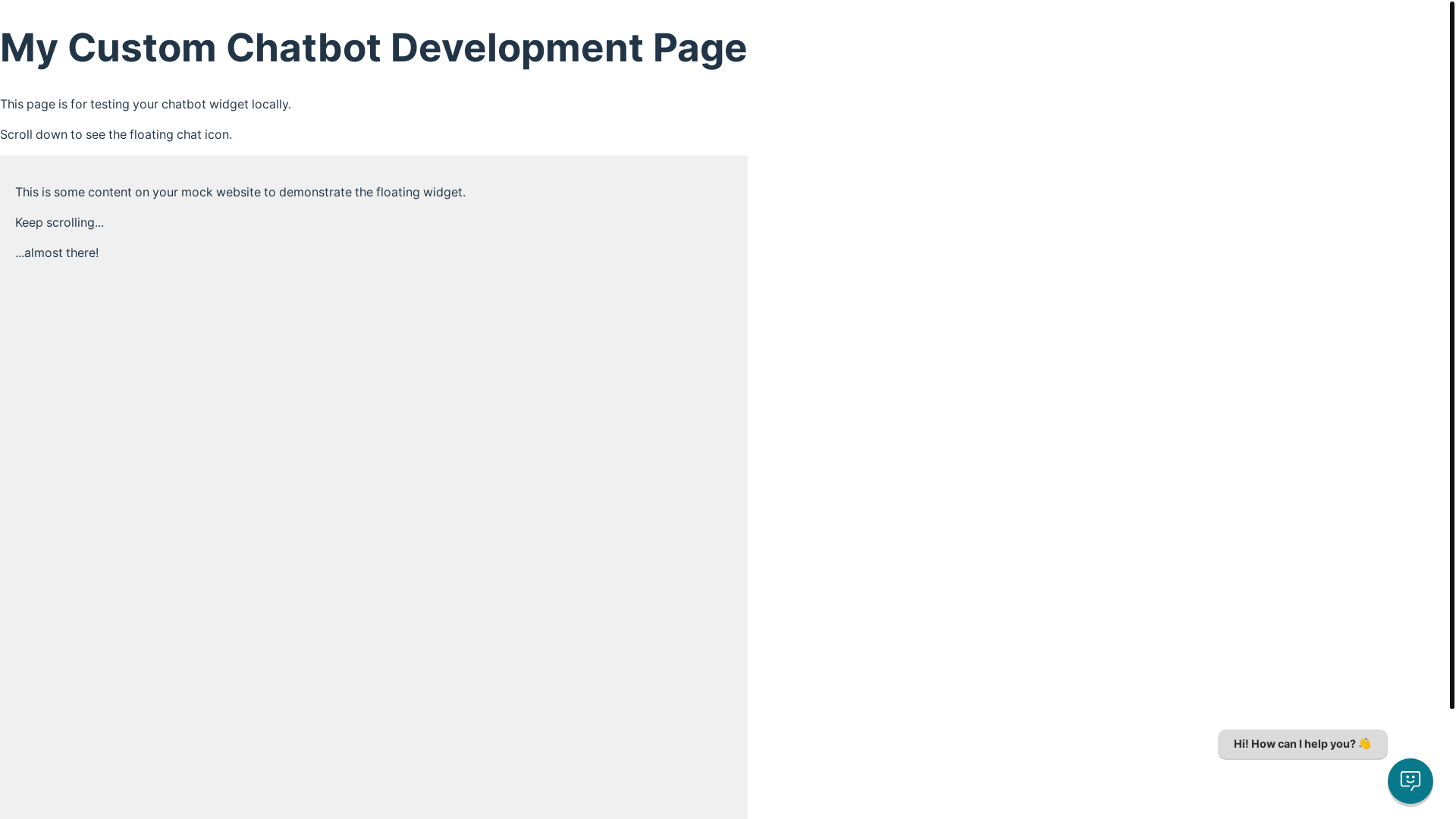 website screenshot of https://my-custom-chatbot-widget.pages.dev/