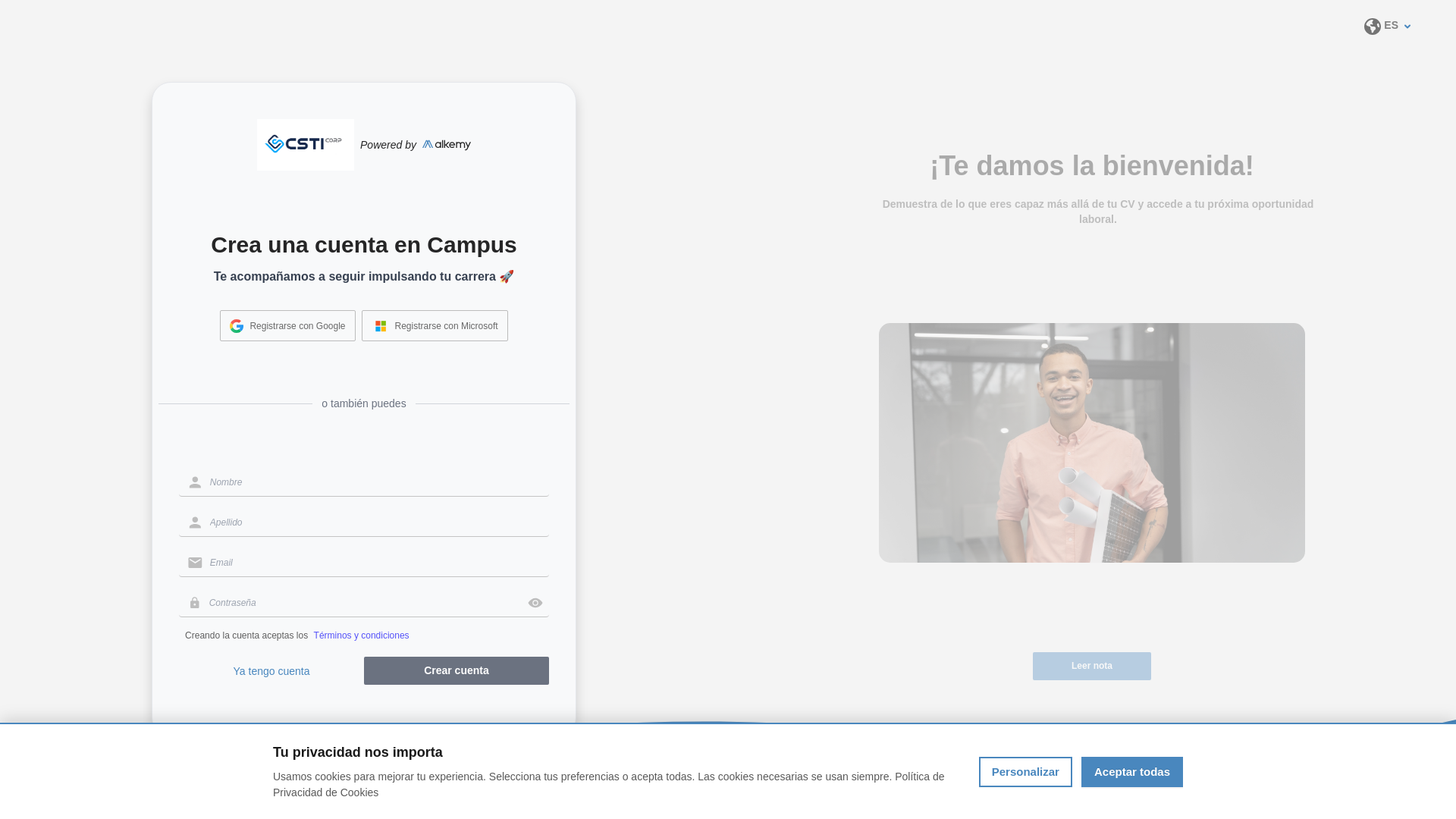 website screenshot of https://campus.alkemy.org/home?invitation=rmyVcE418D_S