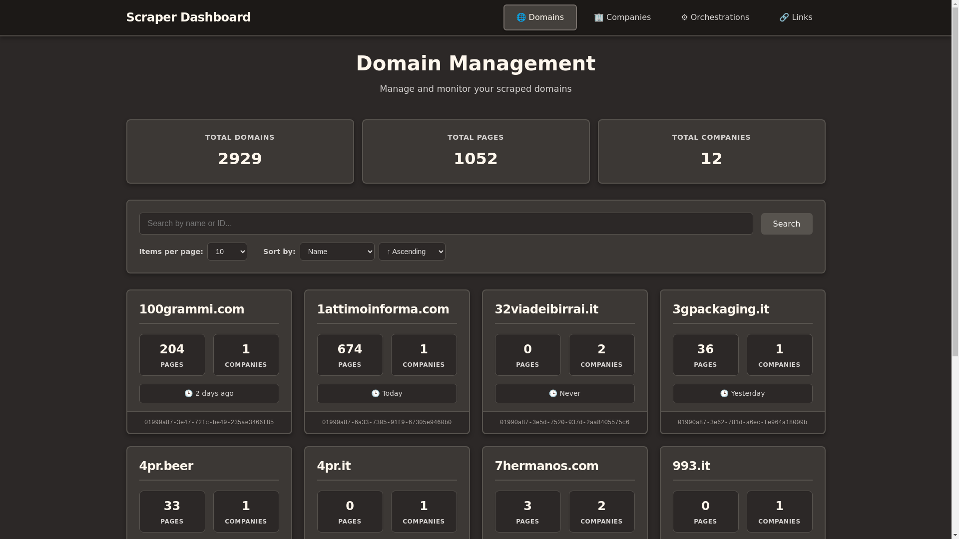 website screenshot of https://scraper-dashboard-9sm.pages.dev/