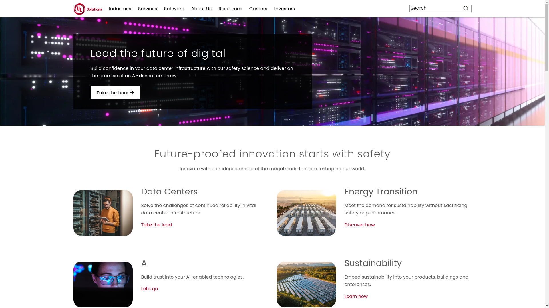 website screenshot of https://ul.com