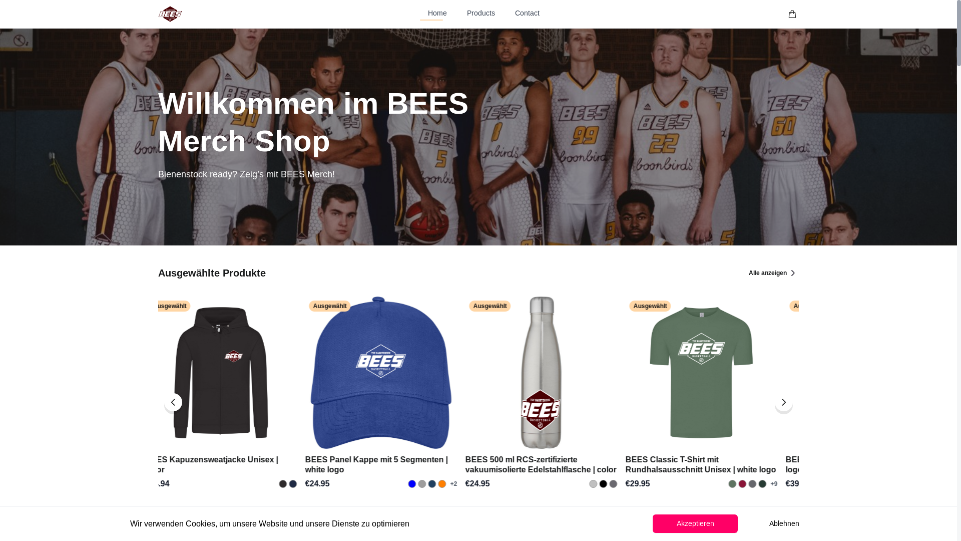 website screenshot of https://beesmerch.de/