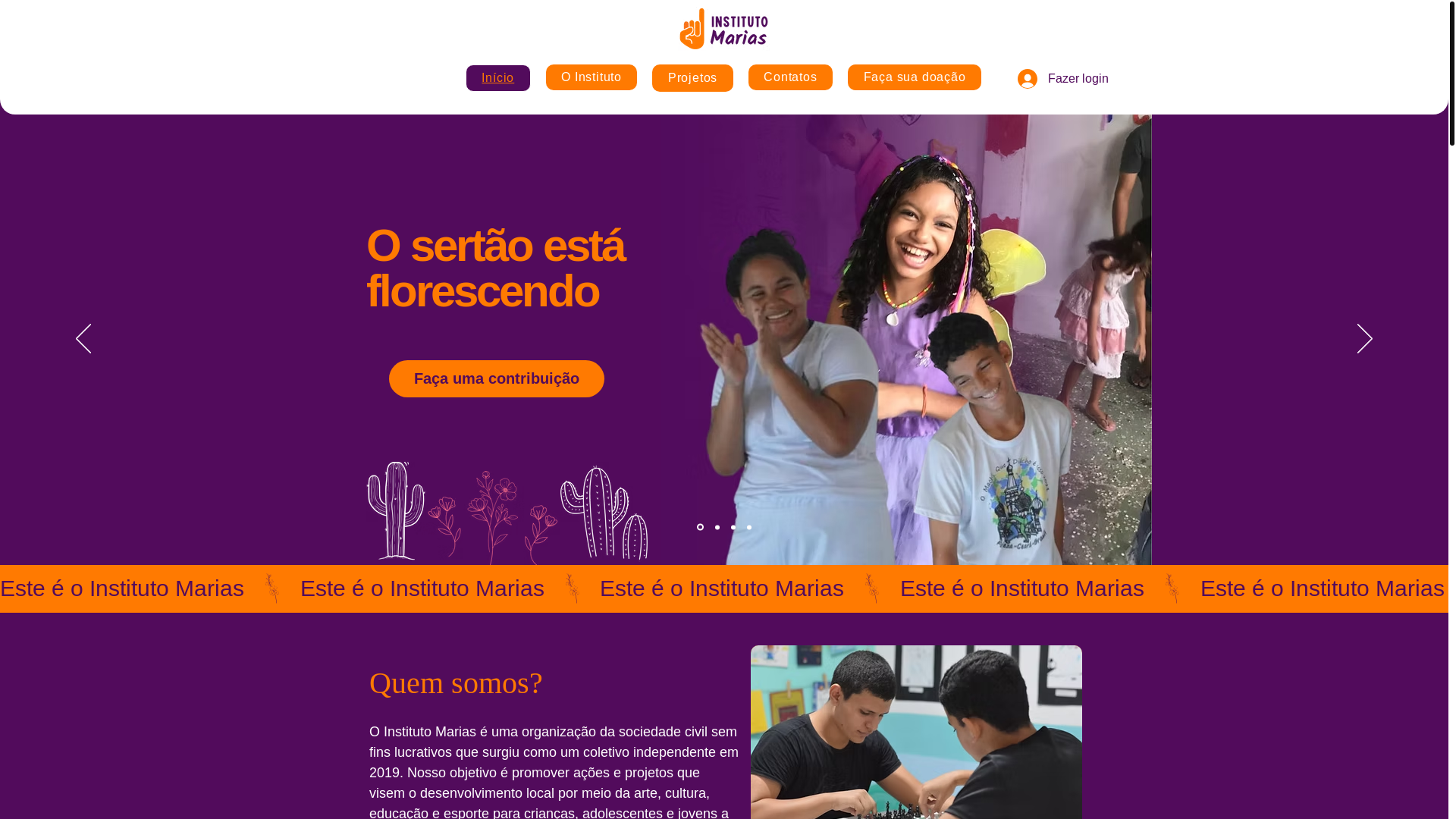 website screenshot of https://institutomarias.org.br/