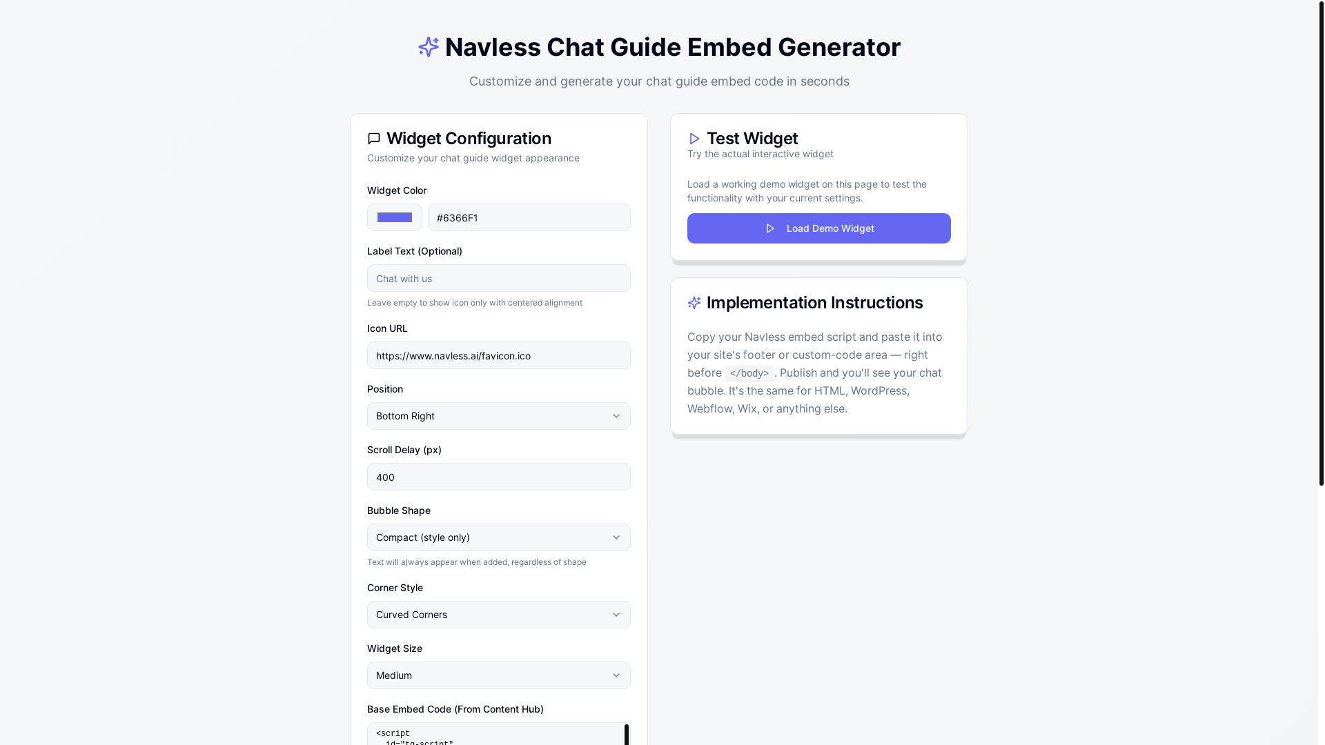 website screenshot of https://navlesschat.com/