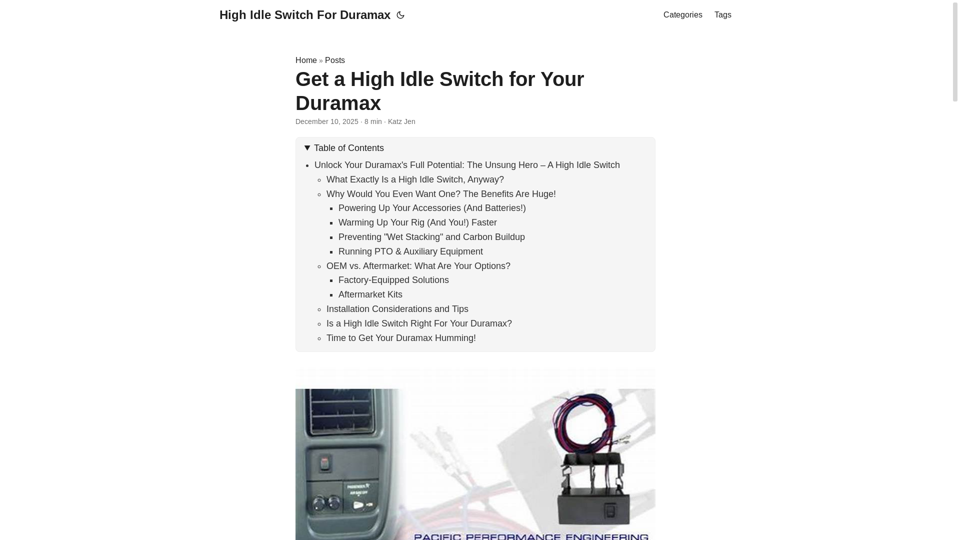 website screenshot of https://highidleswitchforduramax.pages.dev/