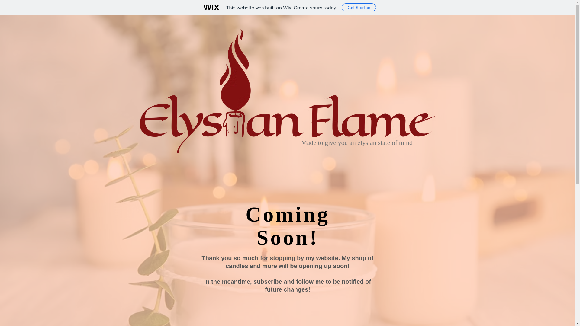 website screenshot of https://elysianflame.biz/