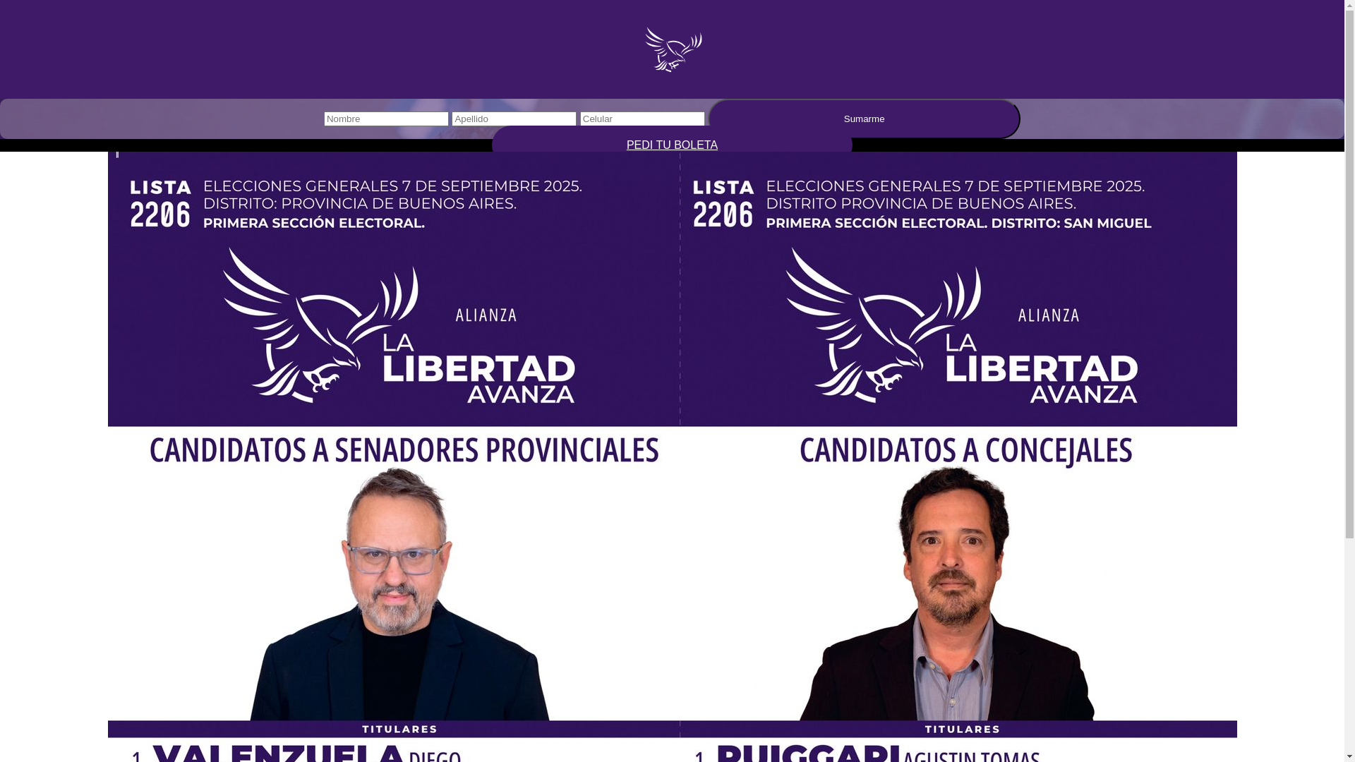 website screenshot of https://lalibertadavanzasanmiguel.com/