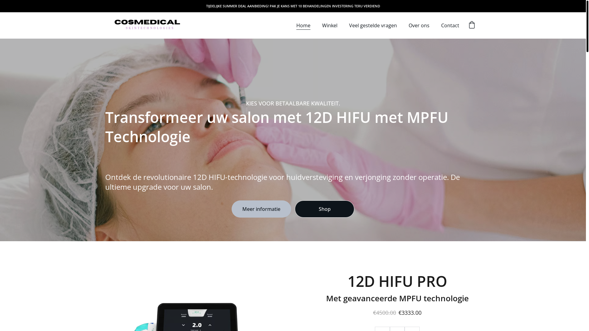 website screenshot of https://cosmedical-skintechnologies.nl/