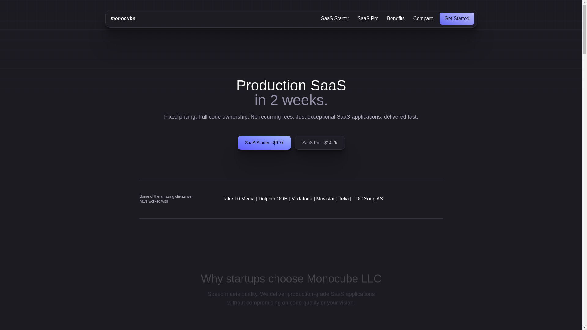 website screenshot of https://monocube-landing.pages.dev/