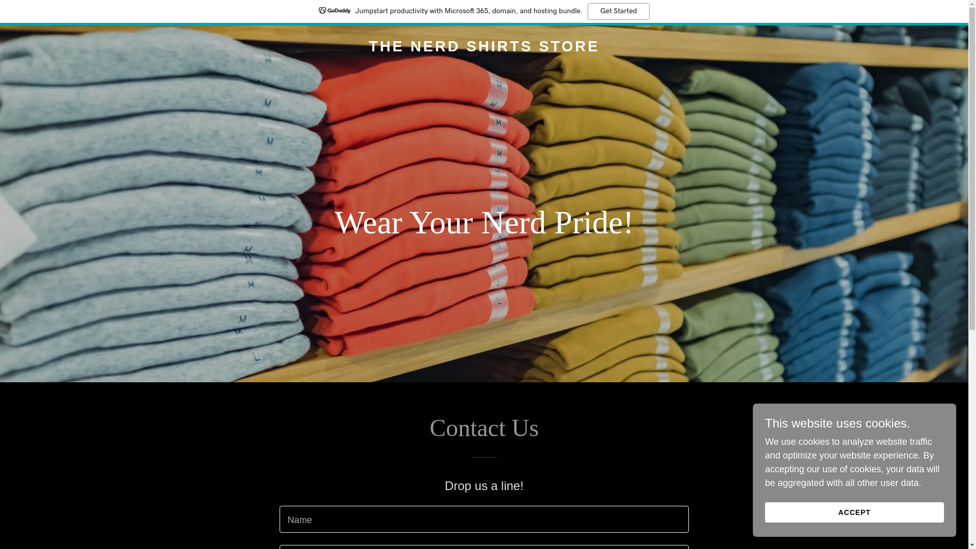 website screenshot of https://nerdshirtsstore.com/