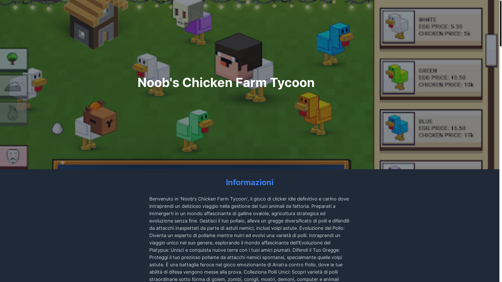 website screenshot of https://giocciperpollo.com/