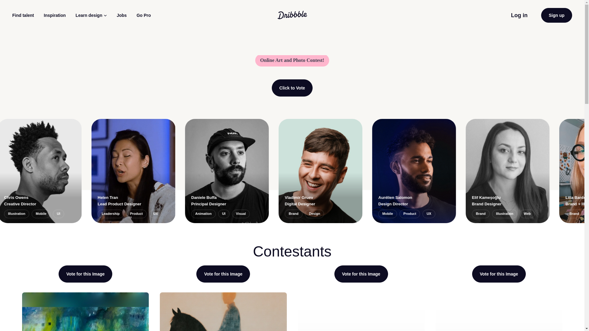 website screenshot of https://dribbbleartvote.pages.dev/
