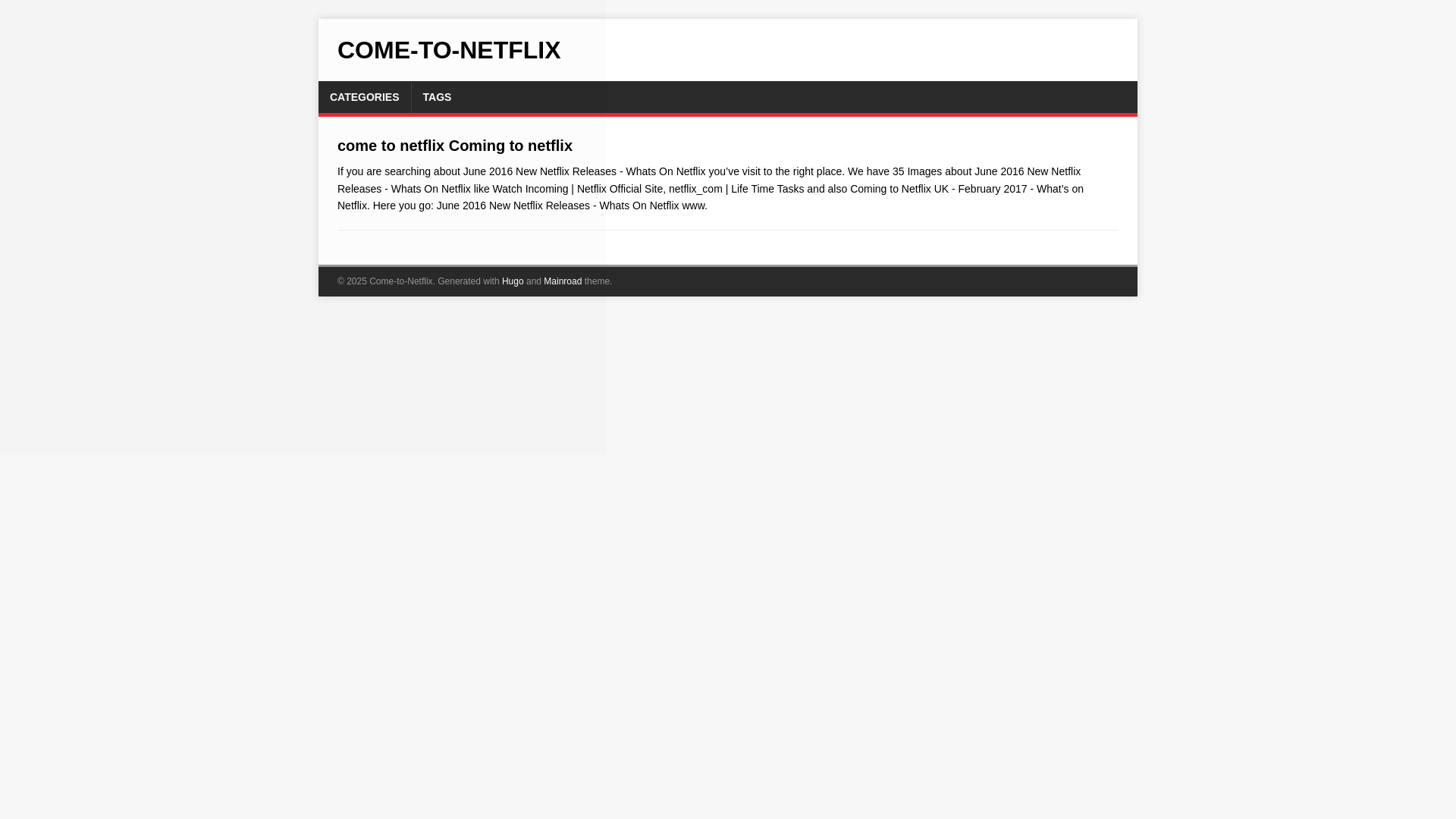 website screenshot of https://come-to-netflix.pages.dev/