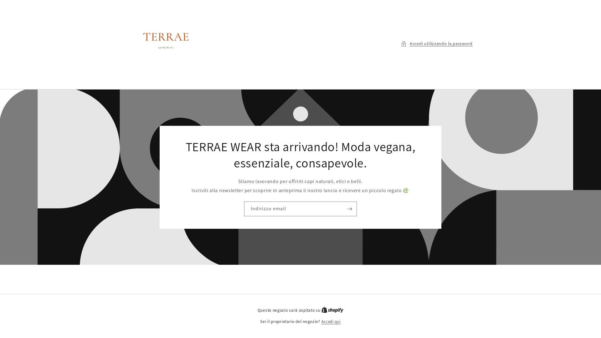 website screenshot of https://terraewear.com/