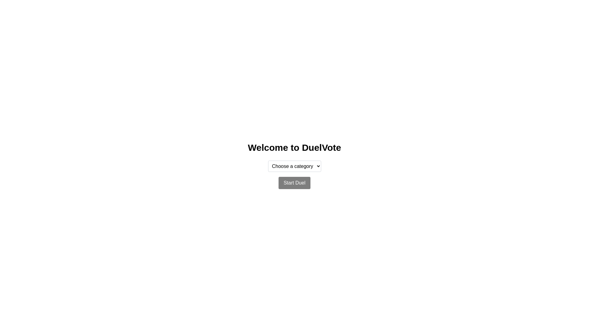 website screenshot of https://duelvote.com/