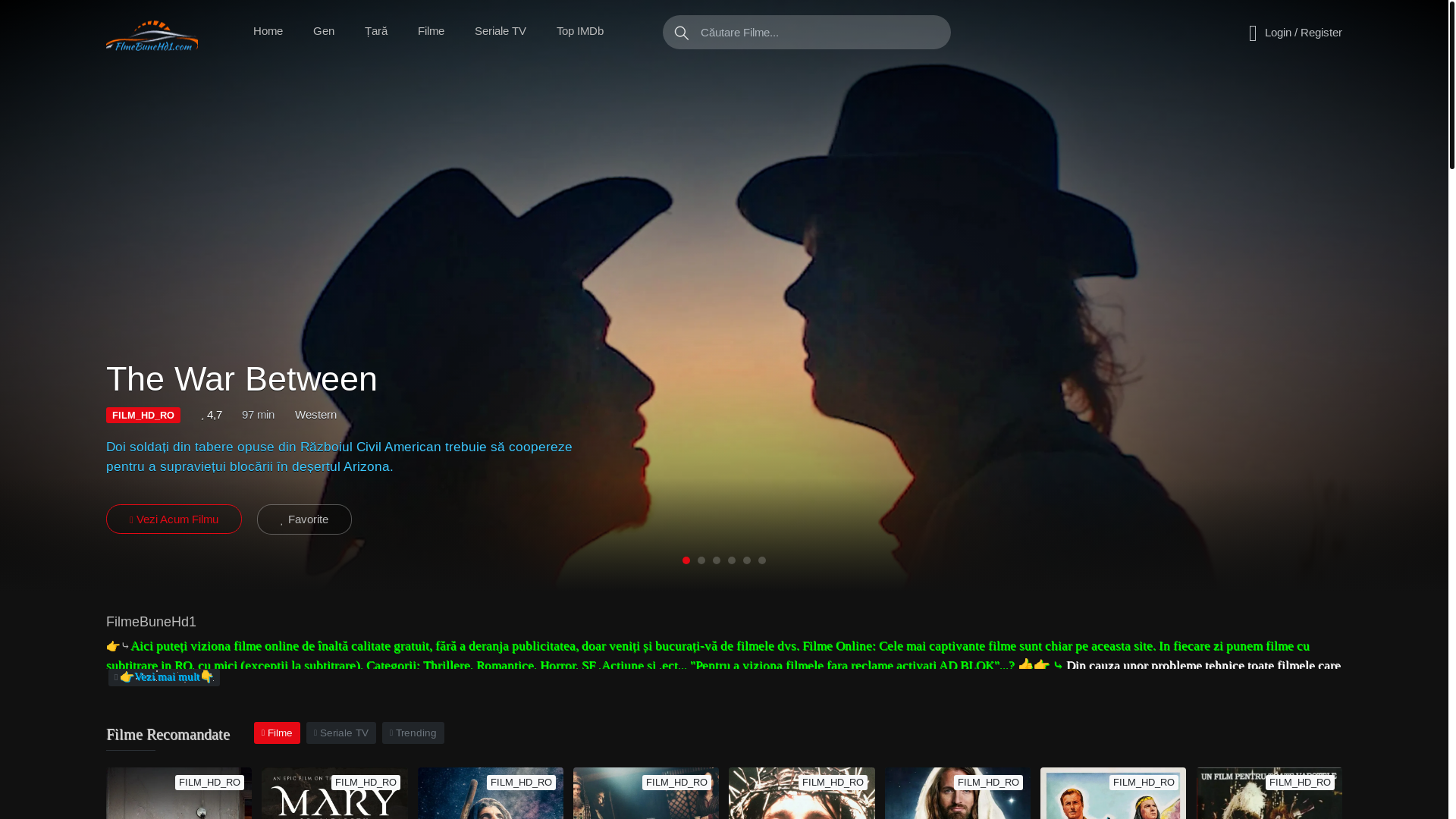 website screenshot of https://filmebunehd1.com/