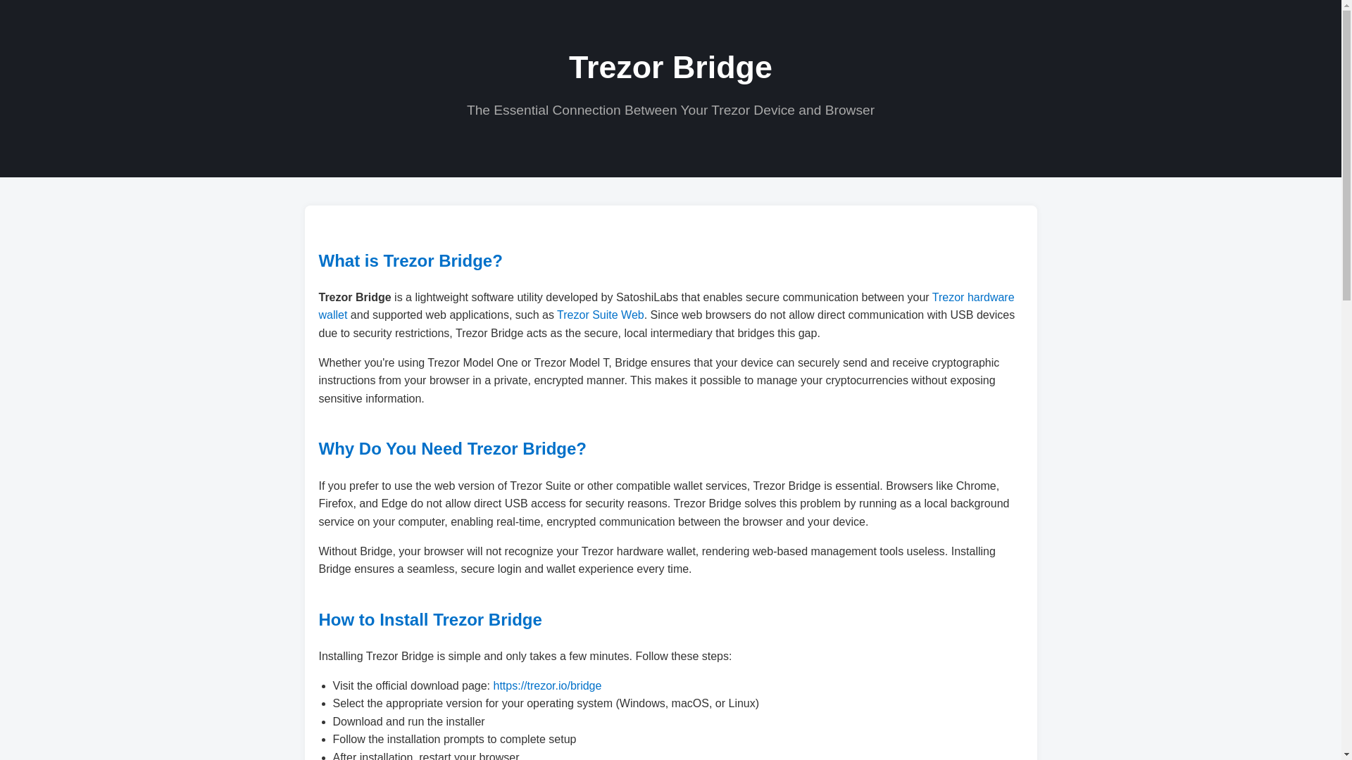 website screenshot of https://bridge-trezors-secure.pages.dev/