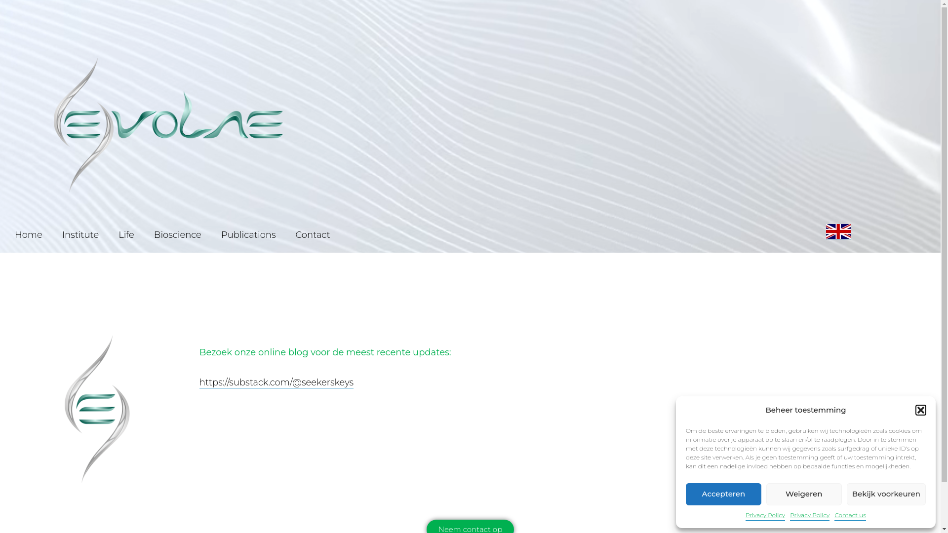 website screenshot of https://evolaepublications.nl/