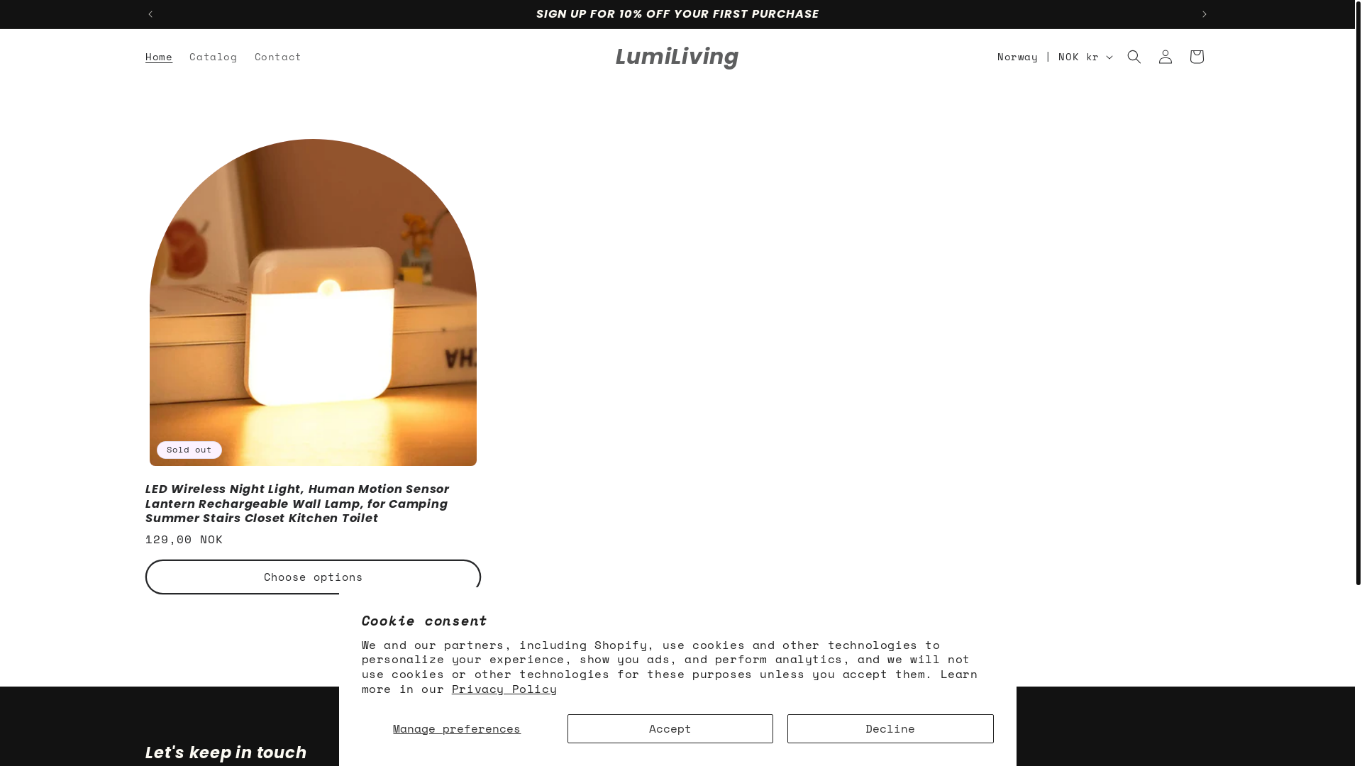 website screenshot of https://lumiliving.store/
