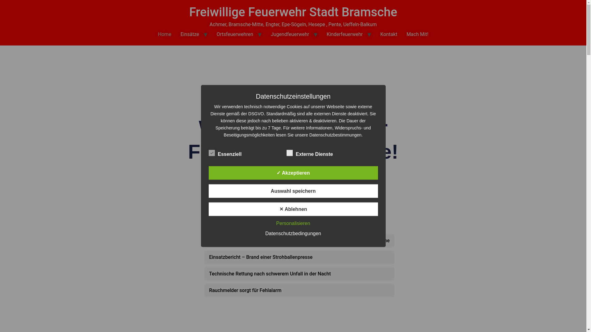 website screenshot of https://bramscher-feuerwehr.net/