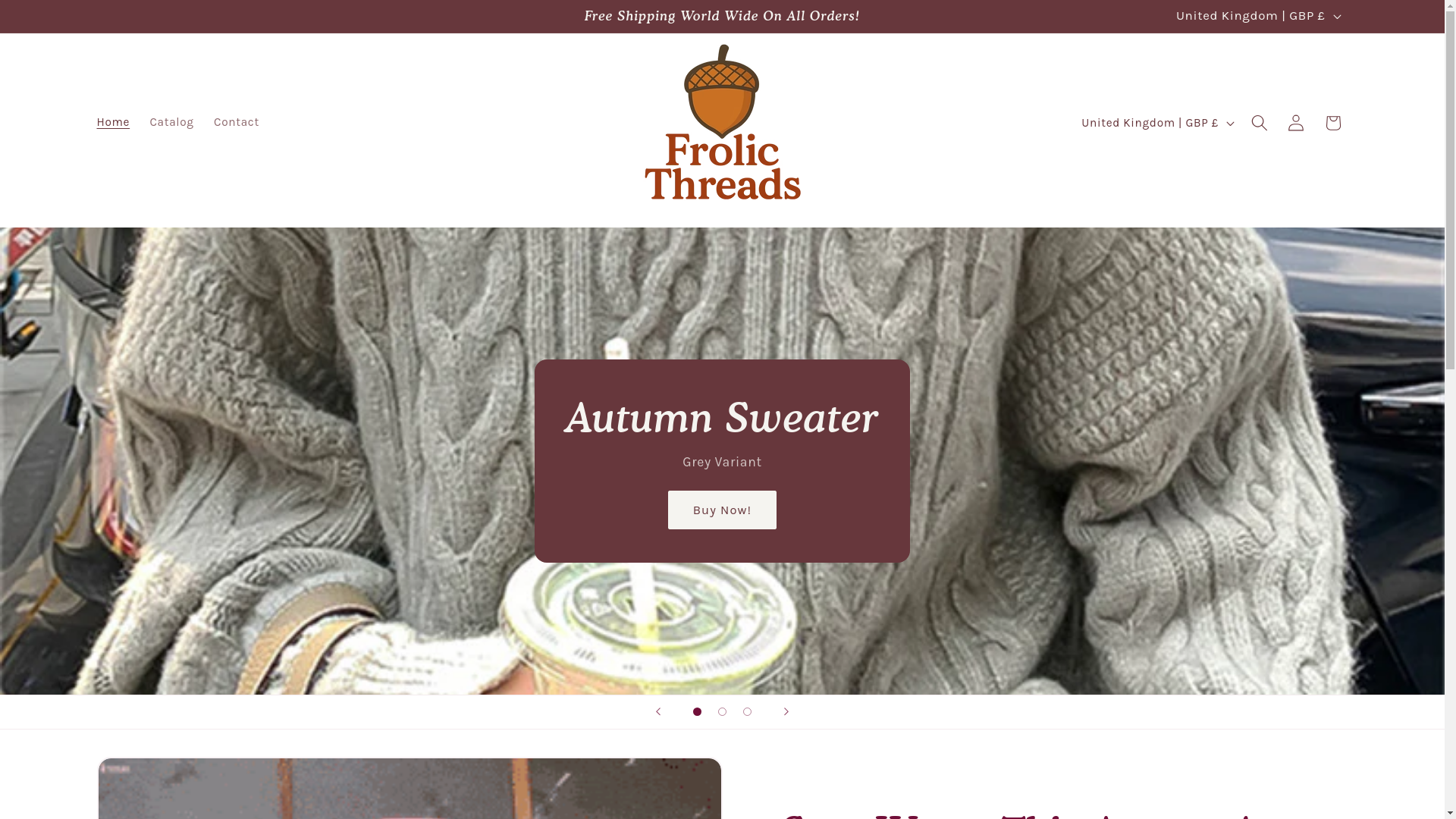 website screenshot of https://frolicthreads.com/