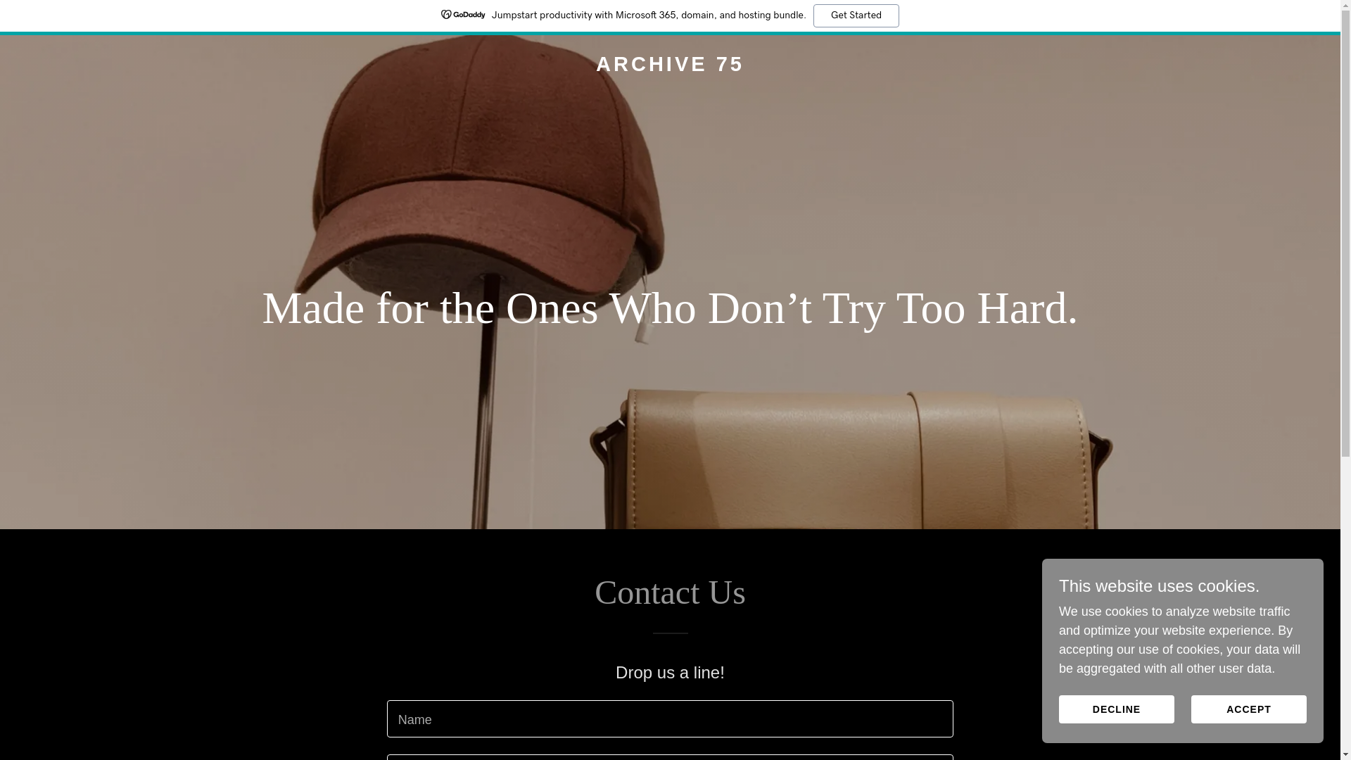 website screenshot of https://archive75.com/