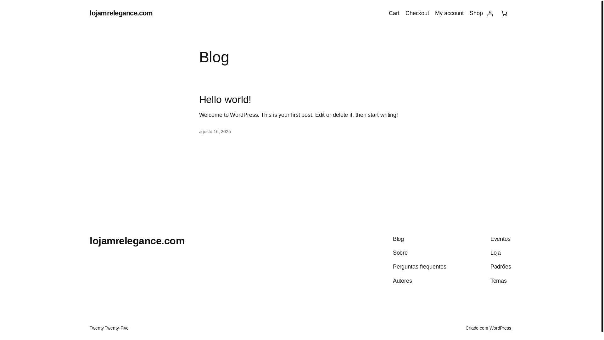 website screenshot of https://lojamrelegance.com/