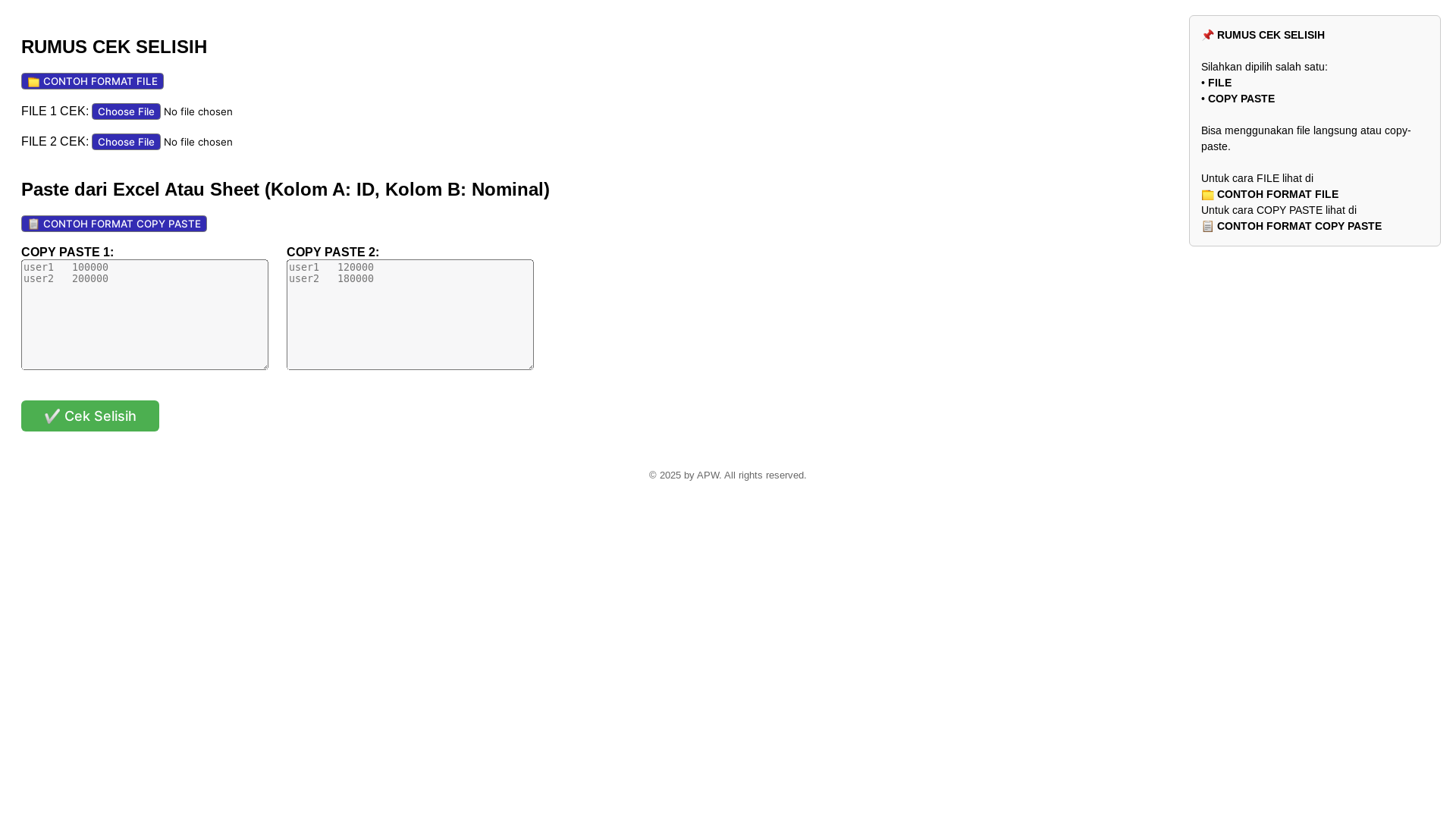website screenshot of https://rumus-cek-selisih.pages.dev/