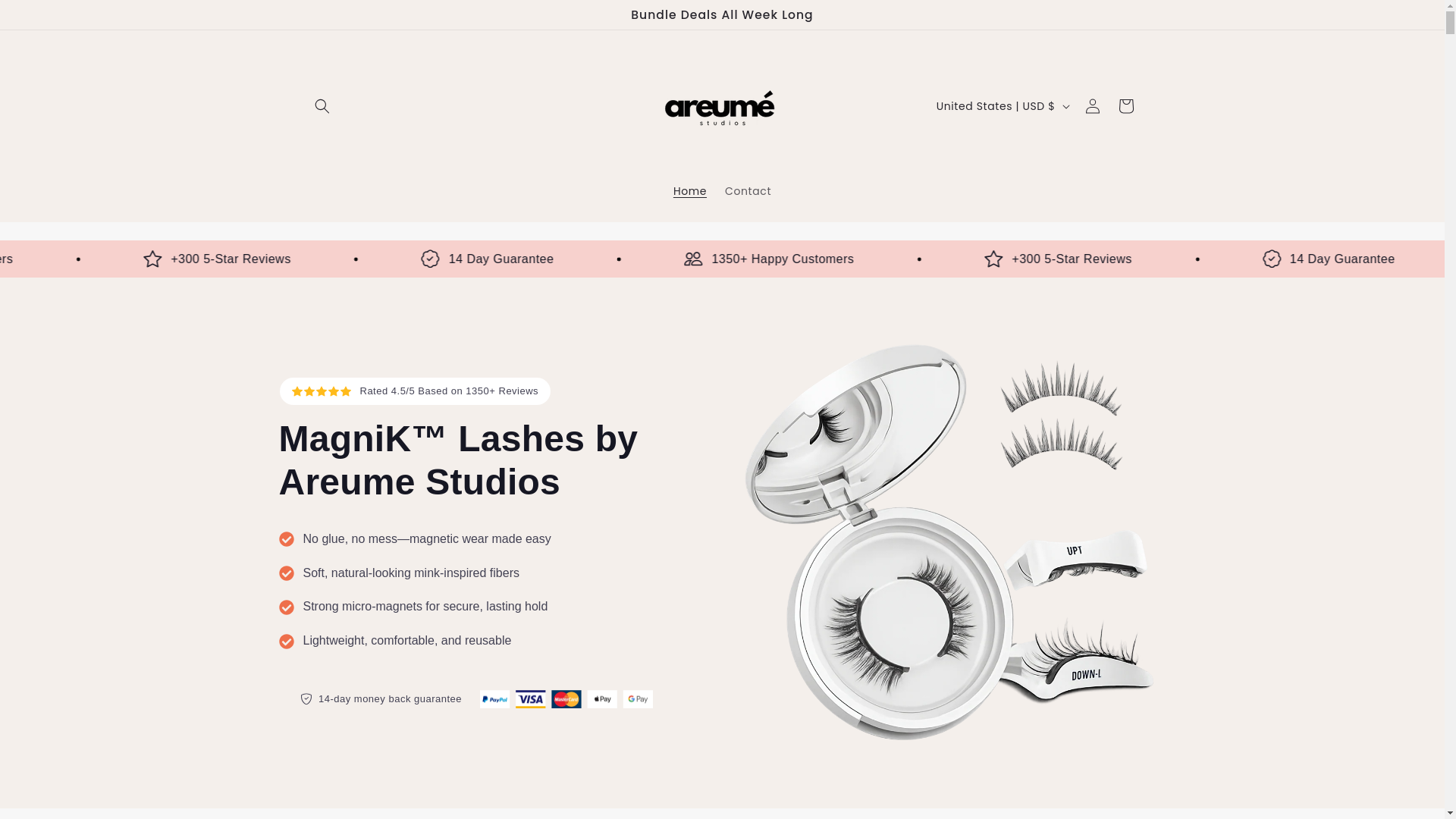 website screenshot of https://areumestudios.com/