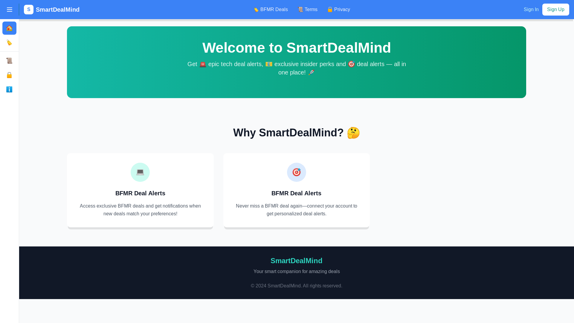 website screenshot of https://smartdealmind-preview.pages.dev/