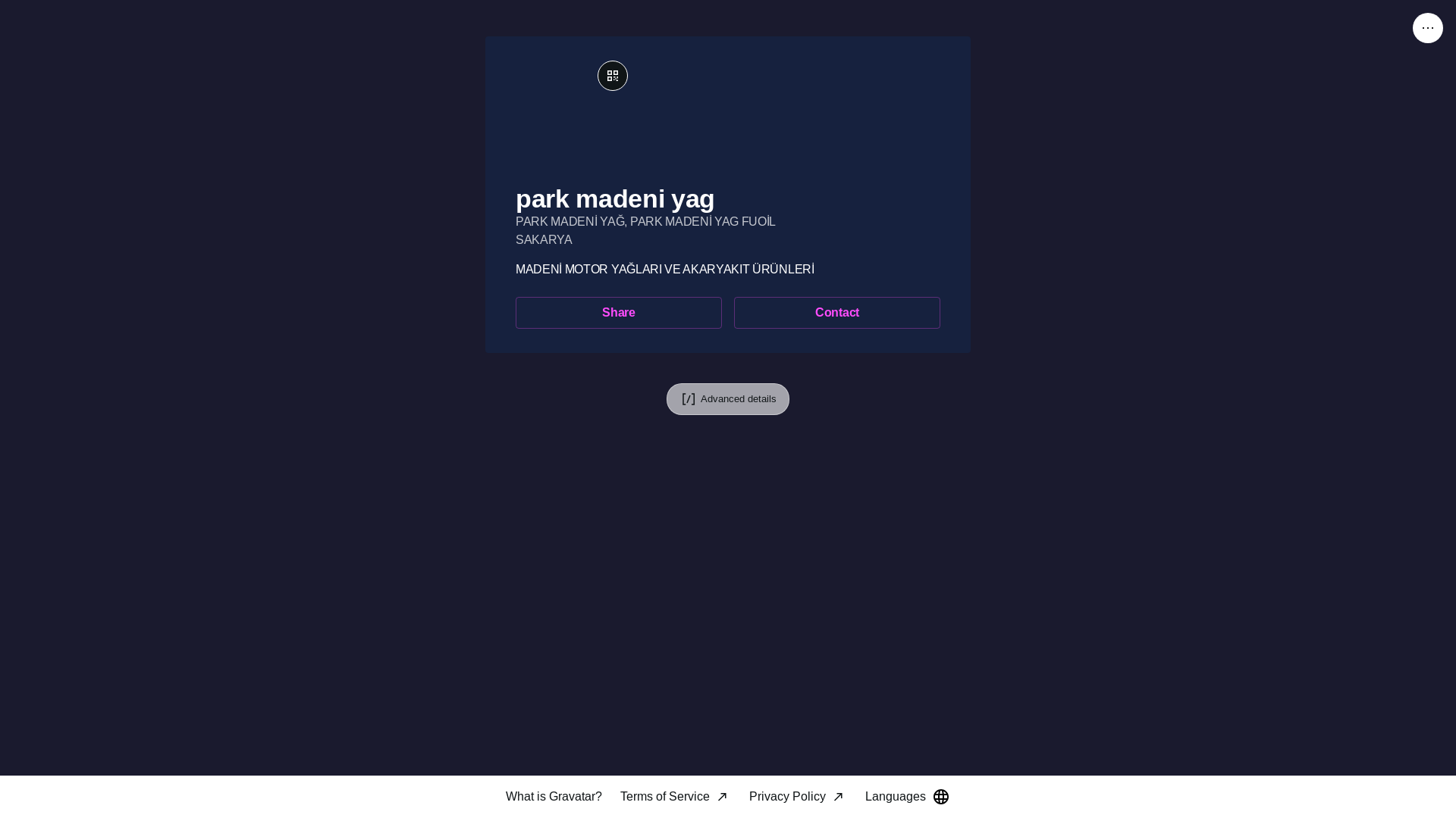 website screenshot of https://parkmadeniyag.link/