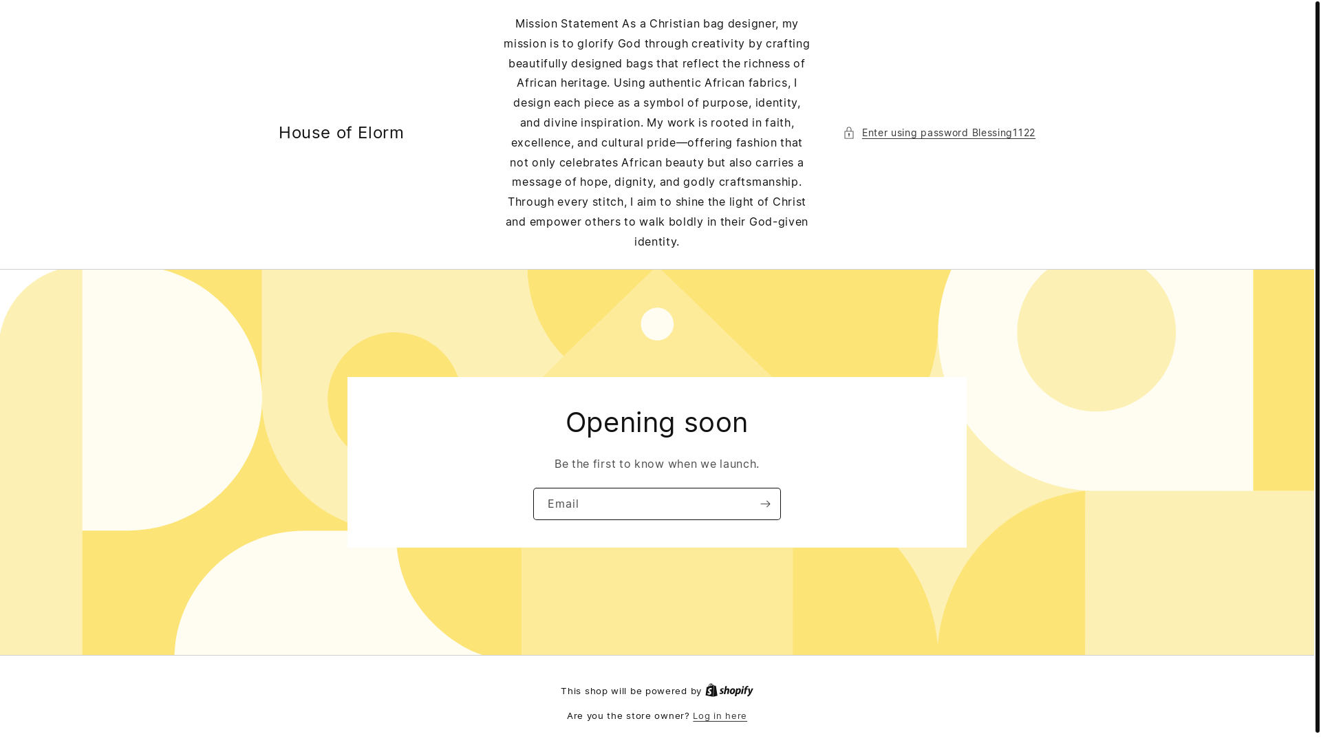 website screenshot of https://houseofelorm.com/